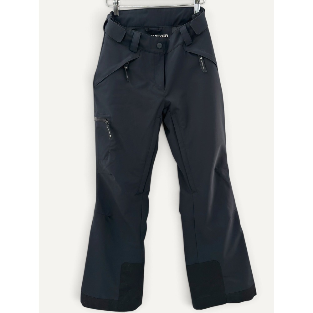 Obermeyer Women Ski Pants Dark Blue Insulated Adjustable Waist Vented Hem Size 4